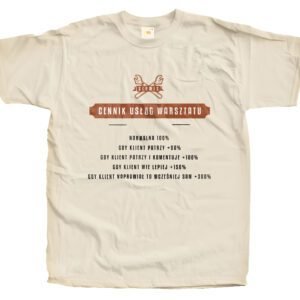 Koszulka dla mechanika z personalizacją – Cennik usług warsztatu