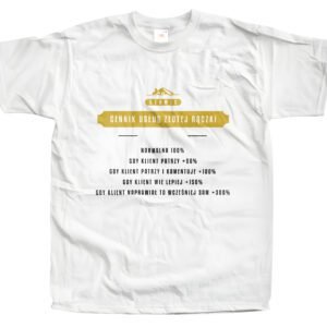 Koszulka dla złotej rączki z personalizacją – Cennik usług złotej rączki