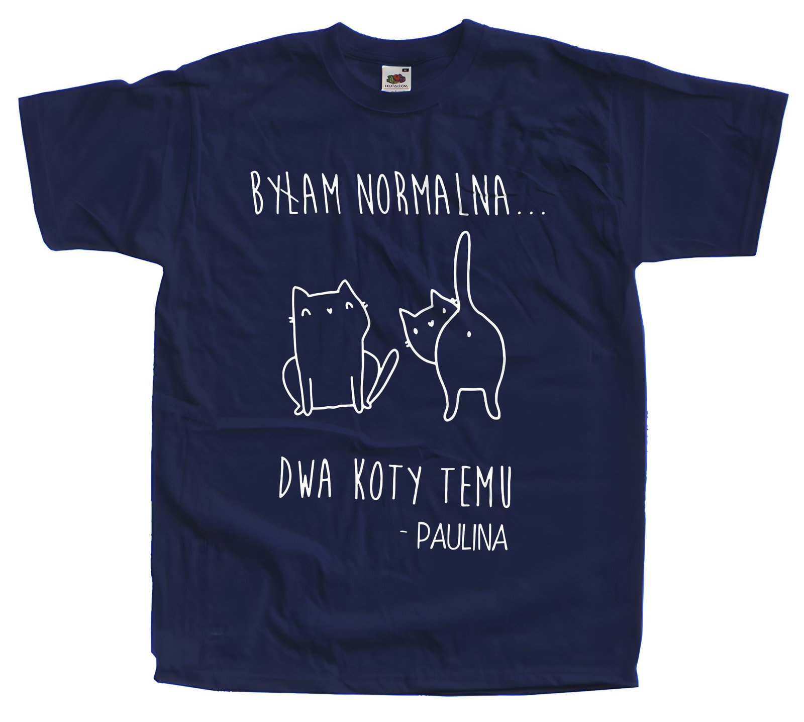 Koszulka z nadrukiem – Byłam normalna… dwa koty temu - obrazek 4