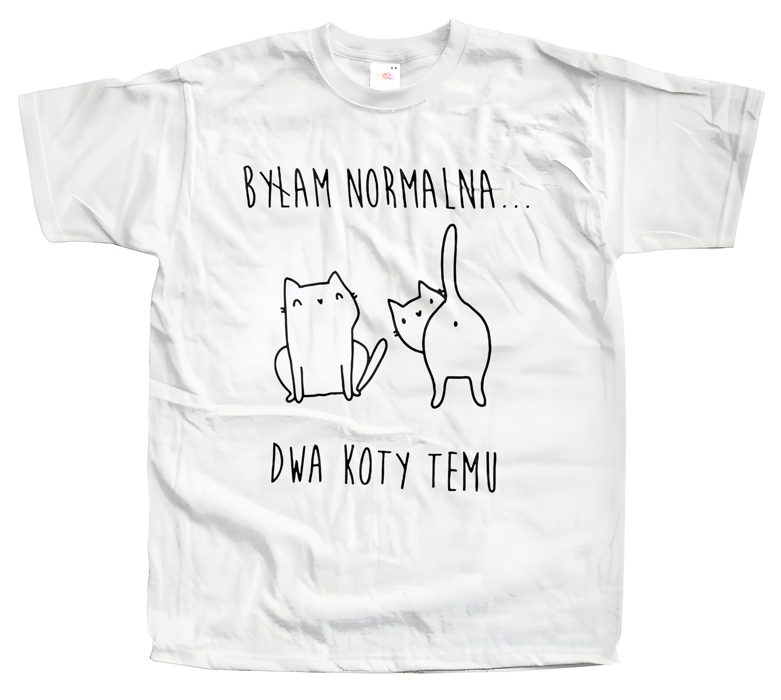 Koszulka z nadrukiem – Byłam normalna… dwa koty temu